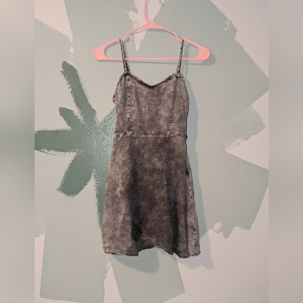 Forever 21 Acid Wash black denim-like dress small